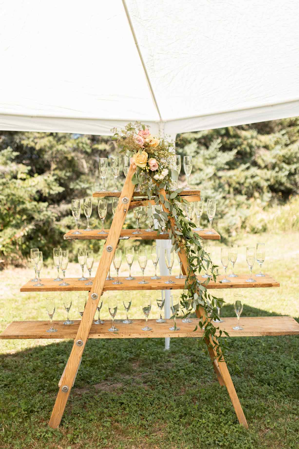 Decorated barn ready for a wedding